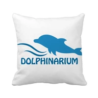blue ocean swimming dolphin pattern throw pillow square cover