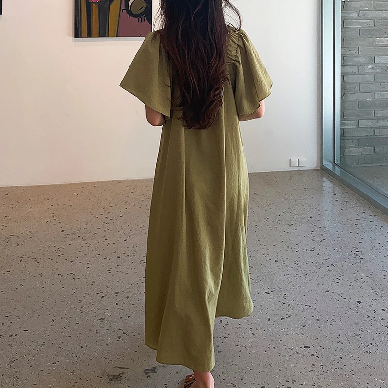 

VICONE Women's Fashion Square Collar chic pure color word shoulder tenderness