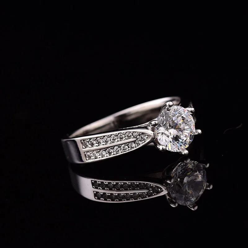 D Цвет VVS натуральный Муассанит кольцо 0.5ct-2ct для женщин обручальные кольца S925 Стерлинговое Серебро женское кольцо может быть настроено