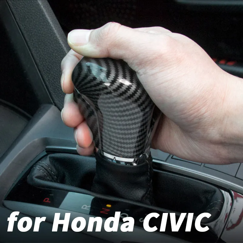 

Transmission shift box cover with carbon fiber shift handle decoration for Honda Civic Refit 10th Civic 16-2021 Car Accessories