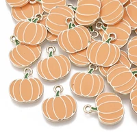 100pcs light gold plated alloy enamel pumpkin pendants charms for diy jewelry making necklace earrings findings accessories