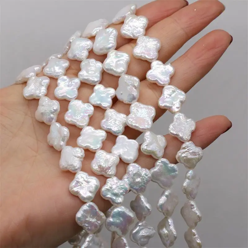 

Natural Freshwater Pearl Baroque Plum Blossom Shape DIY Cute Elegant Charm Necklace Bracelet Jewelry Accessories Making 13x14mm