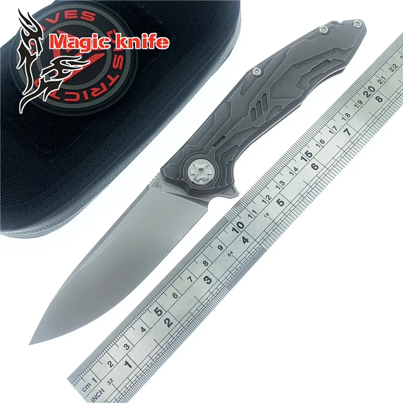 Район 9 оригинальный лед Флиппер шарикоподшипник складной нож S90V лезвие титан