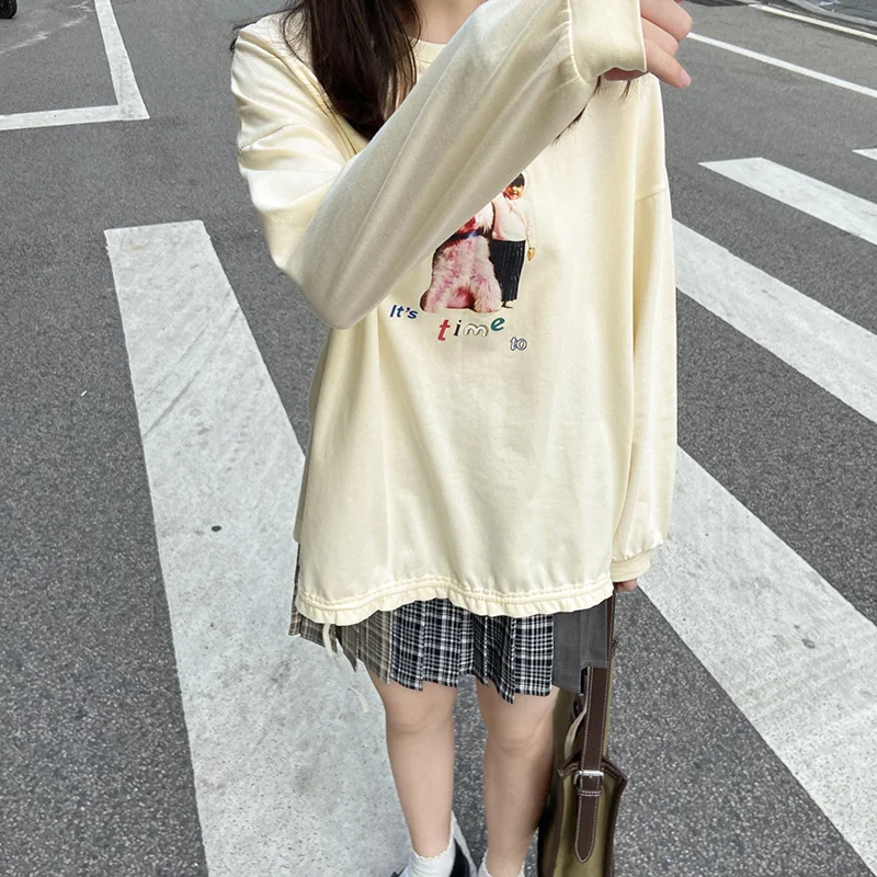 

Women's Print T-shirt Before Loose 2021 Autumn Long Sleeve Top