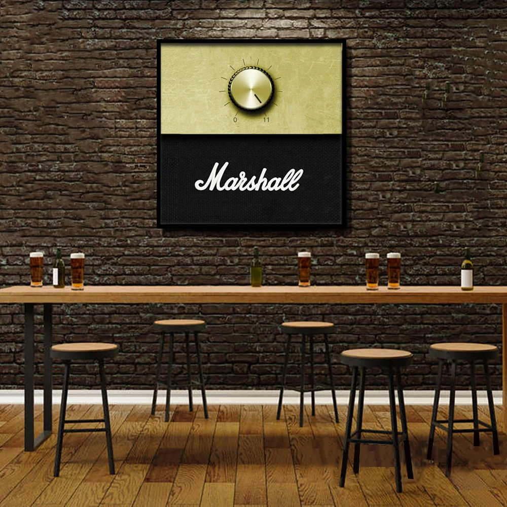 Усилитель Marshall Ручка громкости музыкальный постер холст печать настенные
