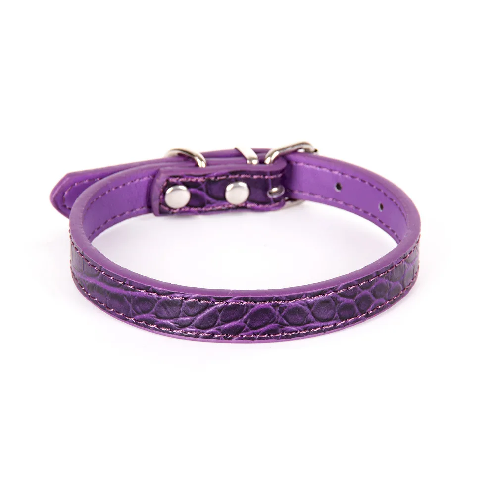 Ошейник для собак из искусственной кожи под крокодиловую кожу регулируемый с