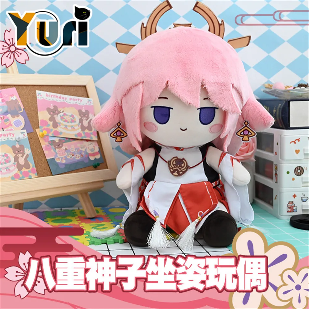 

New Genshin Impact Yae Miko Yaemiko 30cm Sitting Plush Doll Toy Dress Up Clothes Costume Cosplay Fan Gift C MT
