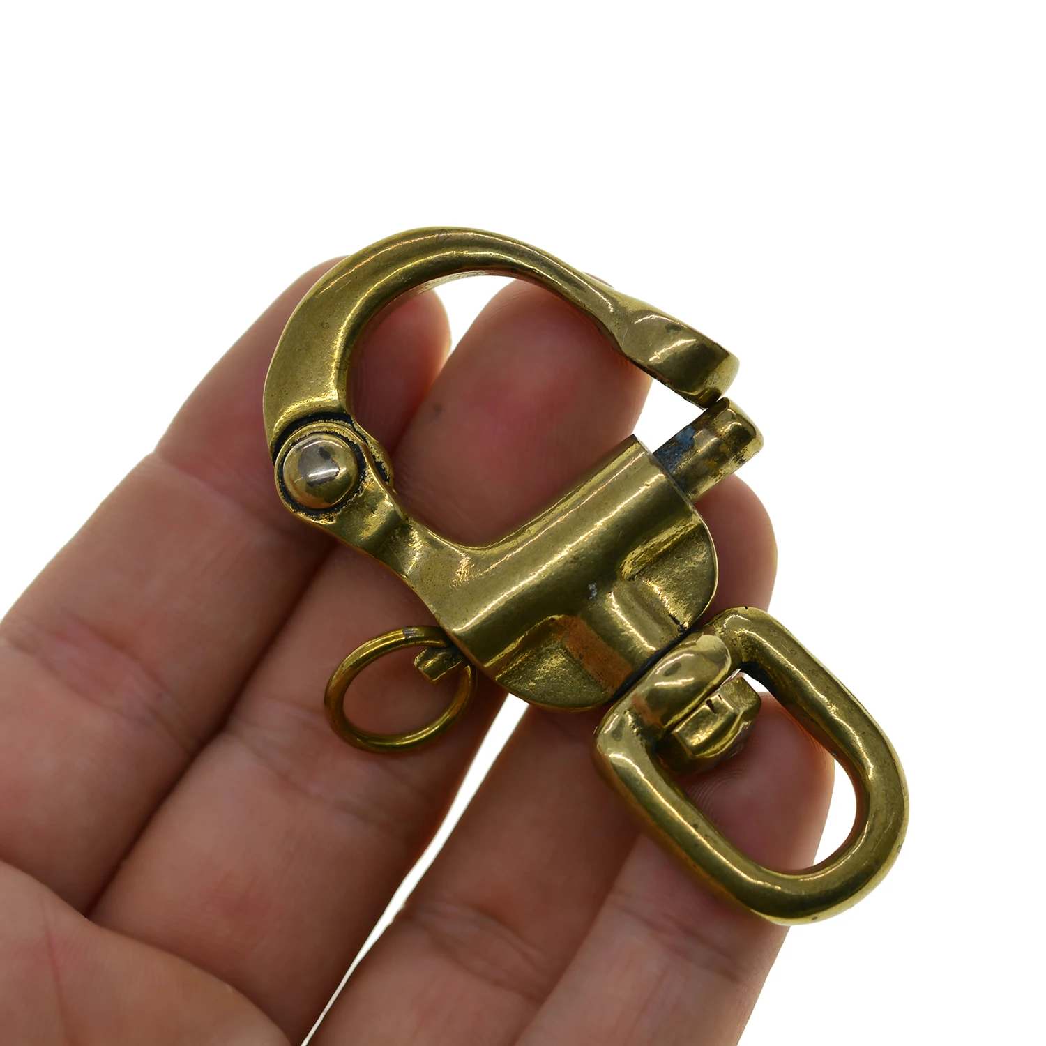 Большой шведский поворотный карабин из твердой латуни с защелкой быстросъемный