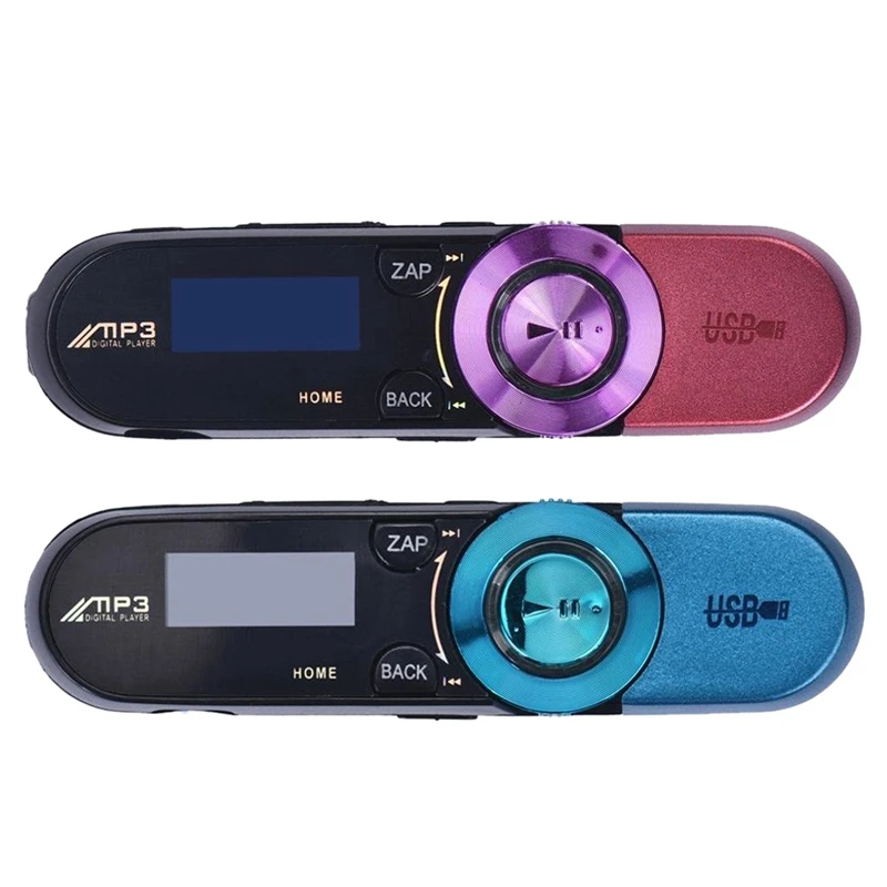 2 шт lcd USB карта MP3-плеер 16 GB Usb экран радио Музыка MP3 FM tv Flash плеер-розовый и синий
