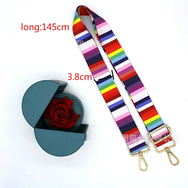 Радужный нейлоновый ремень для женской сумки через плечо регулируемый широкий