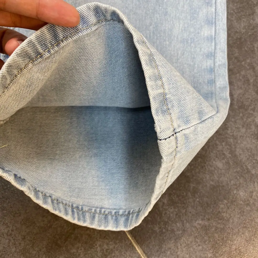 

ZCSMLL 2021 Summer Personality Big Hole Pants Shoulder Strap Detachable National Trend Cool Handsome Street Fashion Jeans