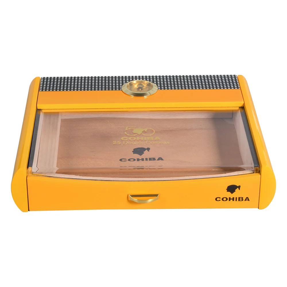 Large Capacity Cigar Box with Digital Hygrometer Glasstop Cabinet for Travel Desktop Decoration Humidor | Дом и сад