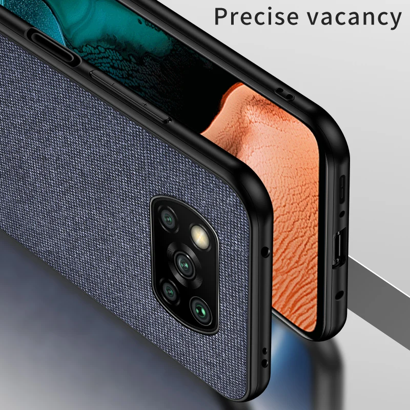 Чехол для Xiaomi POCO X3 NFC из ПУ и простой тканевый жесткий чехол накладка мягкий с