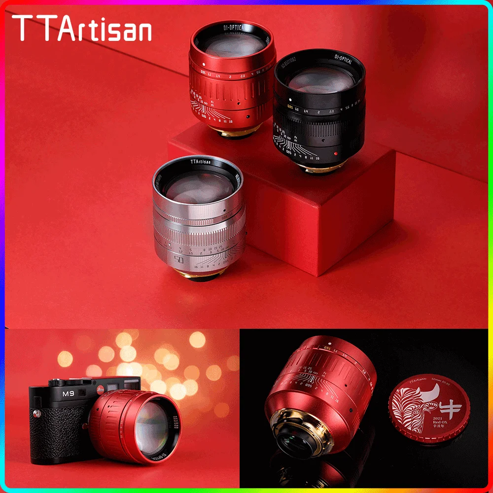 TTArtisan 50 мм F0.95 ASPH красный объектив 2021 камеры Ручной фокус для большой апертуры