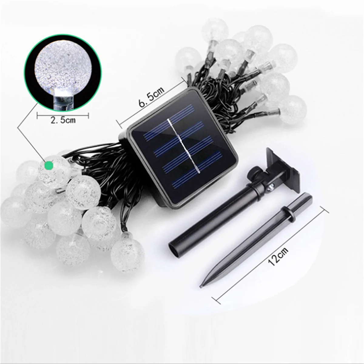 

LED Crystal Ball Solar Christmas Lights Wall String Light IP65 Waterproof 8 Modes Outdoor Solar Lamps for Garden Gazebo Tree