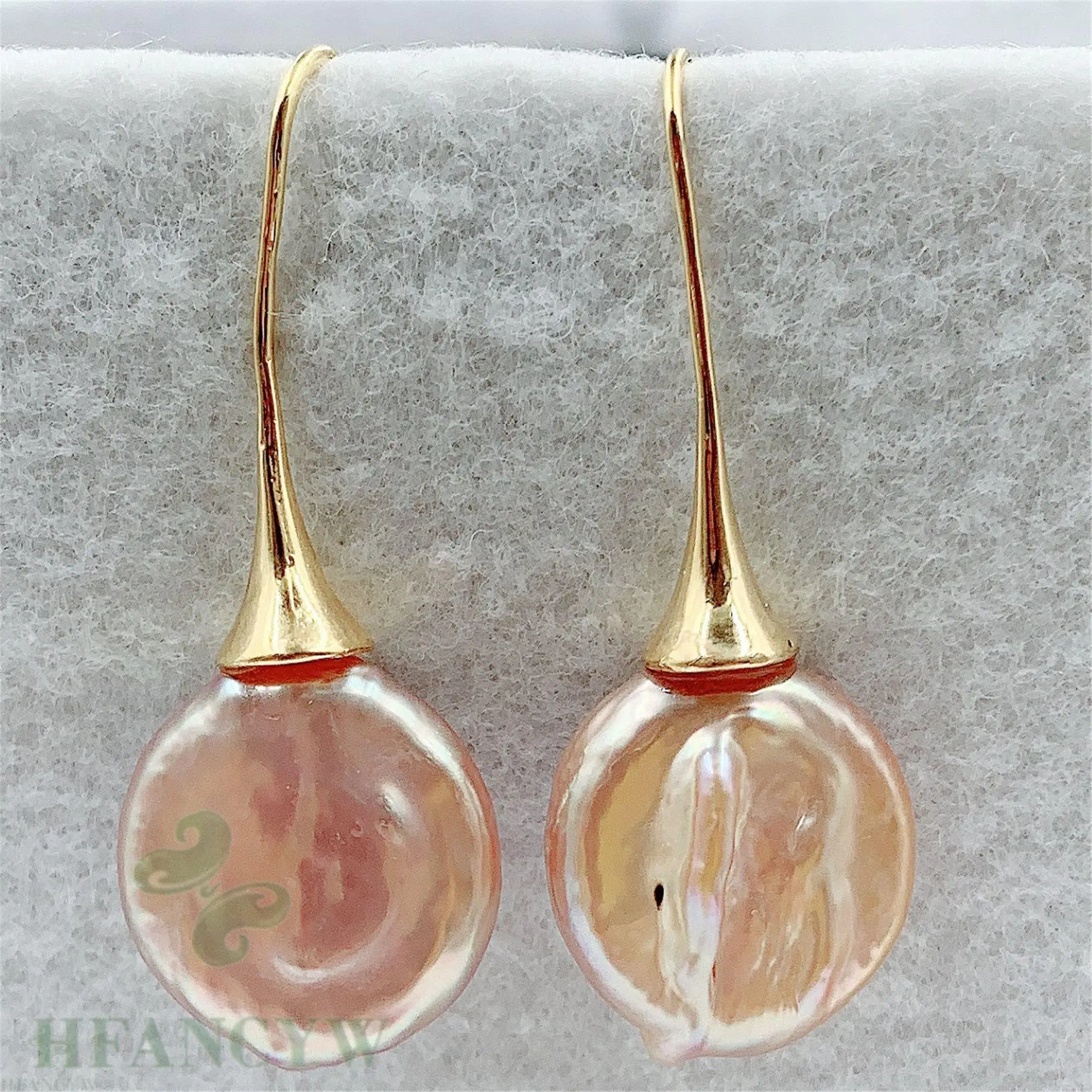 17 мм розовые серьги с барочным жемчугом ушные вечерние для женщин Роскошные