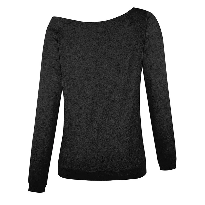 

Women's English Printed Letter Off-Shoulder Long-Sleeved Sweater for Autumn and Winter Winter Clothes Women Pink Tops