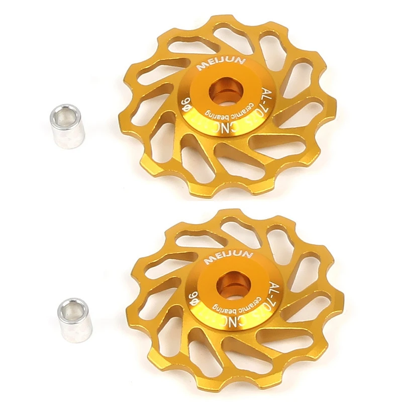 

MEIJUN 2PCS Mountain Bike Rear Dial Guide Wheel Ceramic Bearing 11T Gear Variable Speed Dial Guide Wheel Tension Wheel