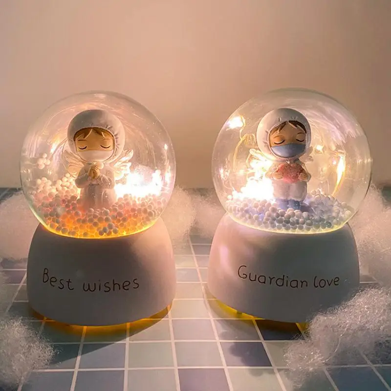 Креативные поделки из смолы украшения милые белые ангельские теплый ночник