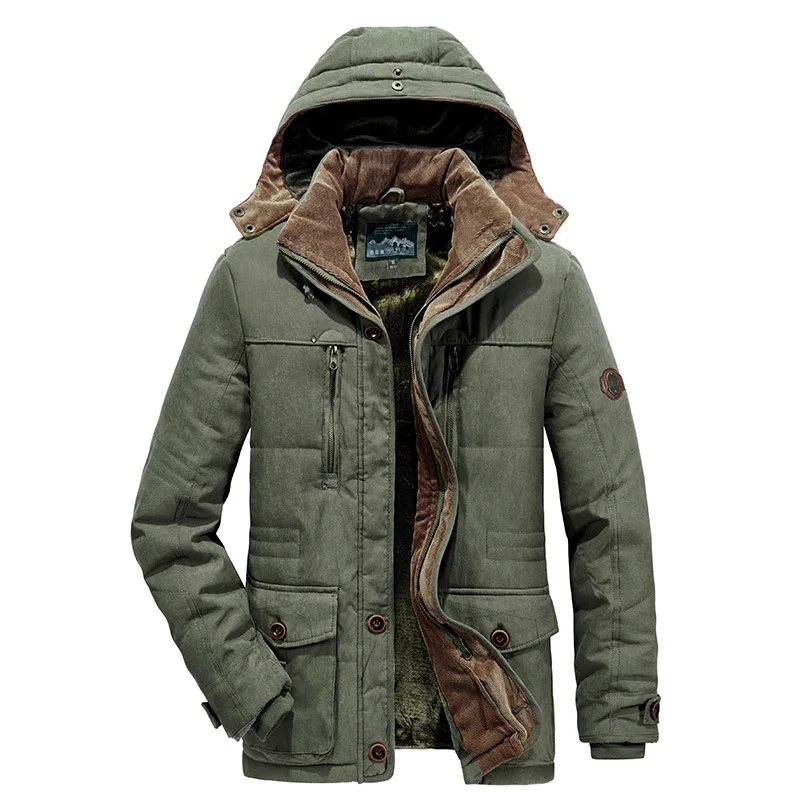 

Winter Men's Cotton-padded Clothes Mid-length Plus Size Cotton-padded Clothes Men's Clothing Plus Velvet Thickening