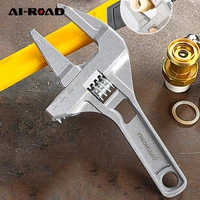 1 piece large opening movable plate steel aluminum alloy quick small short handle sanitary adjustable wrench 16 68mm