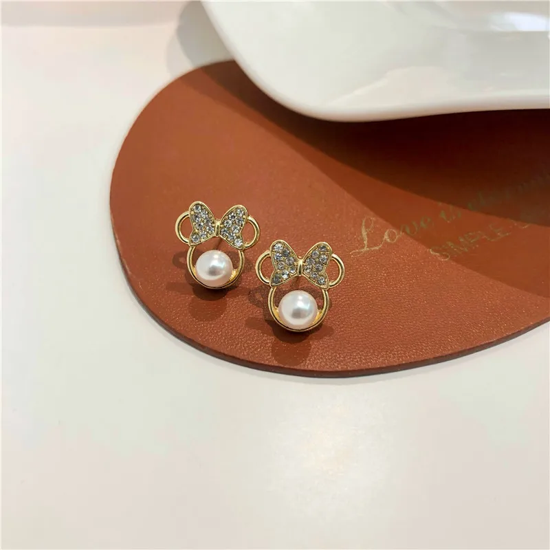 Корейские модные серьги-гвоздики с кристаллами и жемчугом для женщин простые
