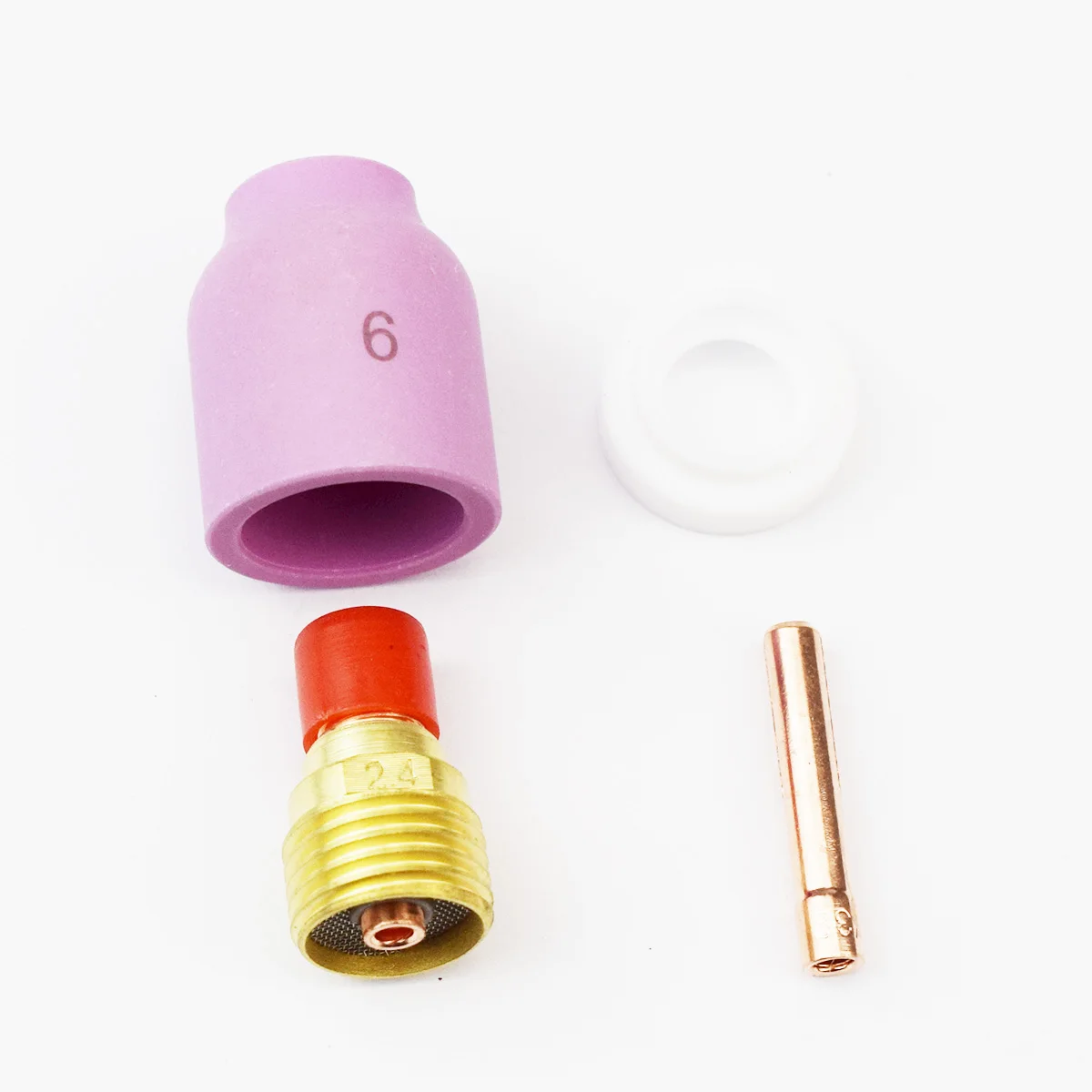 

Комплект аксессуаров для сварофонарь TIG, 4 шт., стандартная фотолампа с 53N #6 насадками, Цанга 2,4 мм и газовый объектив, изолятор 598882