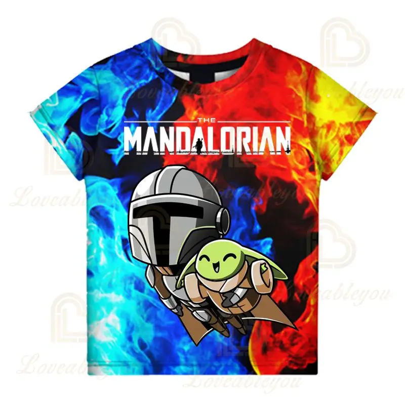 Футболки с изображением малыша Йоды из мультфильма мандалор | Мужская одежда