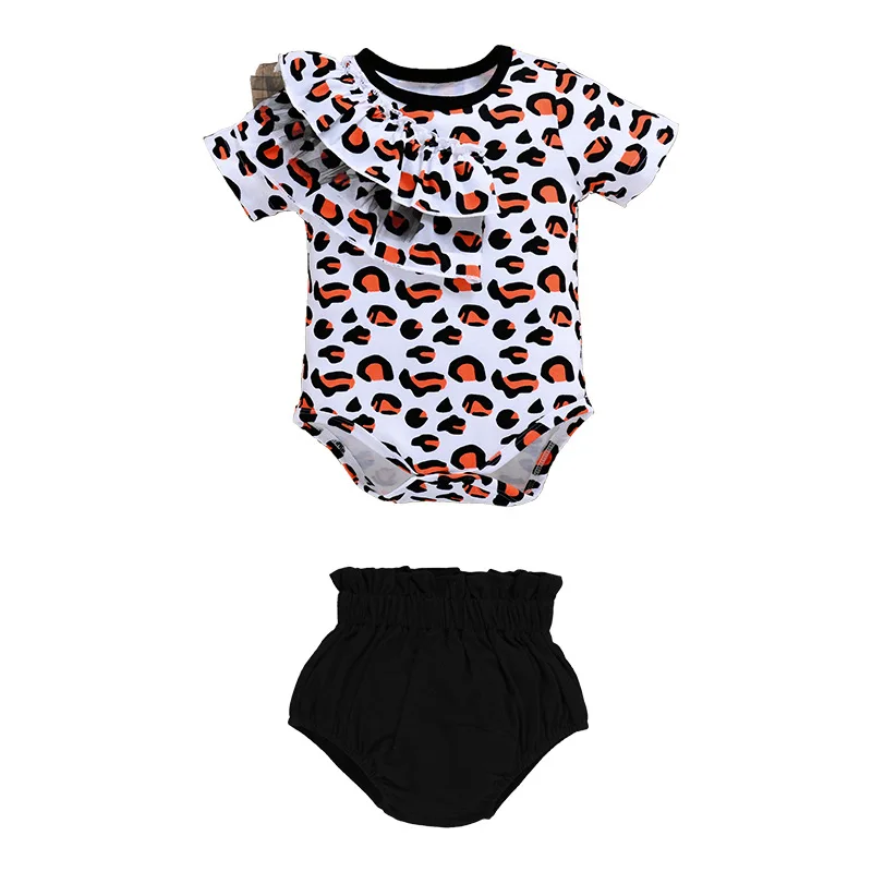 

Baby Girl Clothes Set 2021 Spring Autumn One-piece Short Sleeve + Shorts 2-piece Set Girls Rompers Climb Summer Style