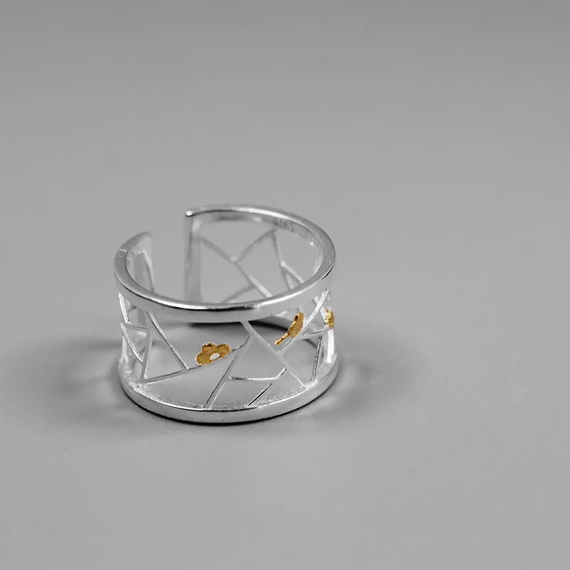 INATURE 925 Sterling Silver Minimalist Ring Cute Bird on Window Open Rings For Women Jewelry | Украшения и аксессуары
