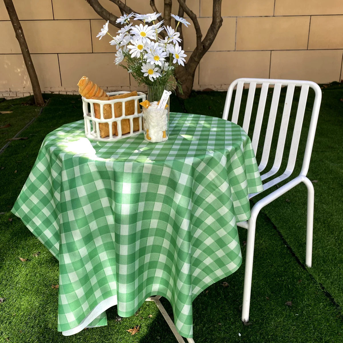 

Korean Style Picnic Table Rectangular Tablecloth Small Fresh Plaid Table Cloth Background Fabric Bedroom Dorm Matching