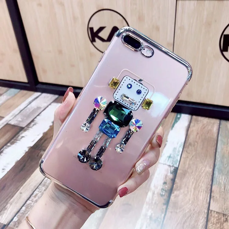 Kuutti Squishy Забавные милые Стразы робот для женщин ТПУ летние чехлы телефонов iPhone 6 6s