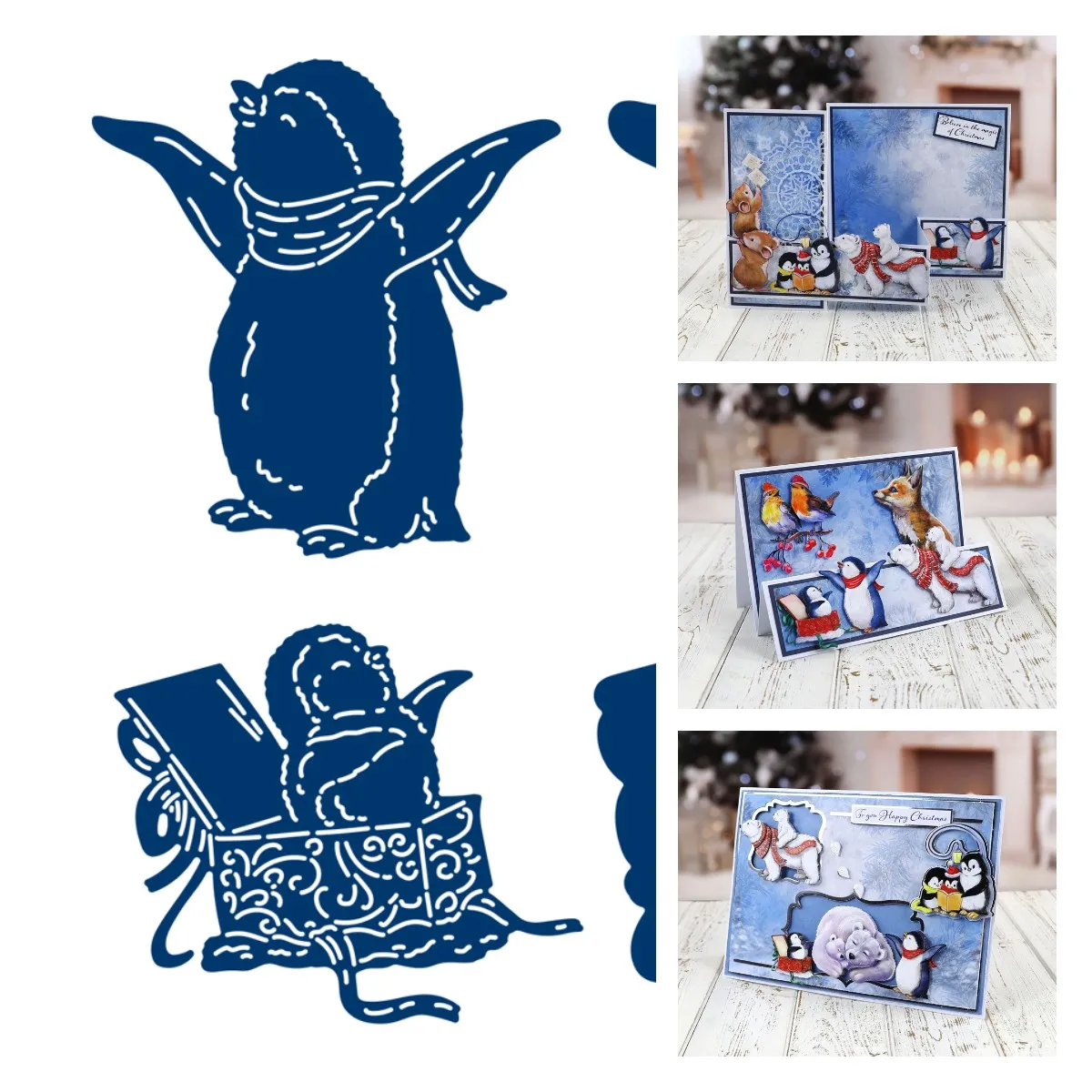 

Christmas Happy Penguin Die Stamps And Dies New 2021 Scrapbook Dariy Decoration Stencil Embossing Template Diy Make Albums