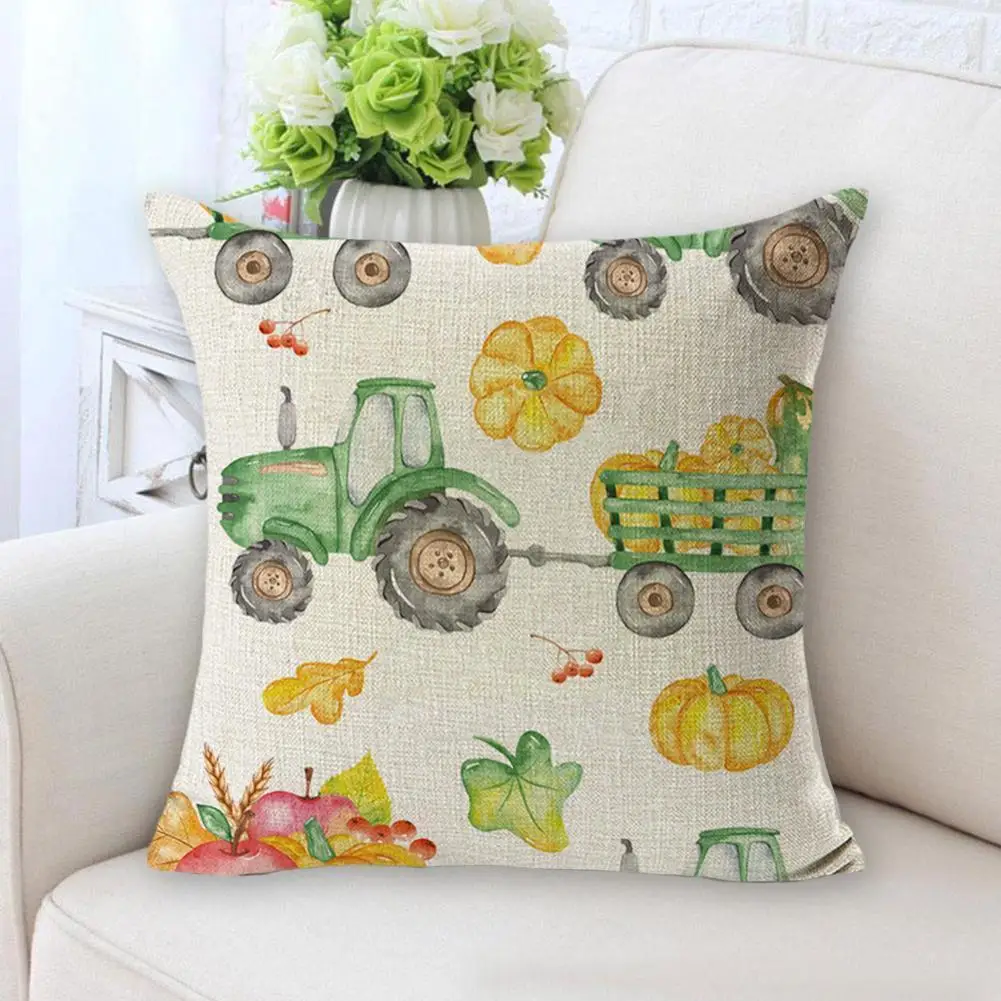 

45*45cm Thanksgiving Day Pillow Covers Pumpkin Truck Harvest Rustic Art Decor Cushion Cover For Sofa Home Decor K4E9