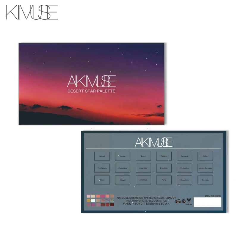KIMUSE, 18 цветов, пустынная звезда, палитра теней для век, мерцающие, легко носить, блестящий макияж для глаз, стойкие матовые косметические тени для глаз
