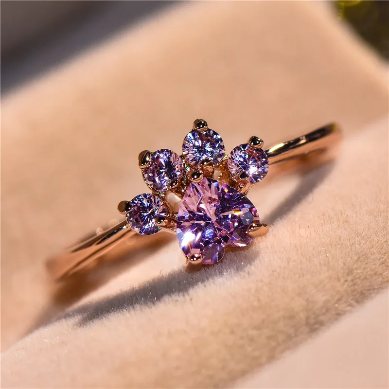 Кольцо регулируемое для женщин милое кольцо в виде медвежьей лапы кошачьей