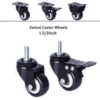24pcs swivel caster wheels with double bearing heavy duty industrial casters pu no noise wheels for cabinet workbench equipment