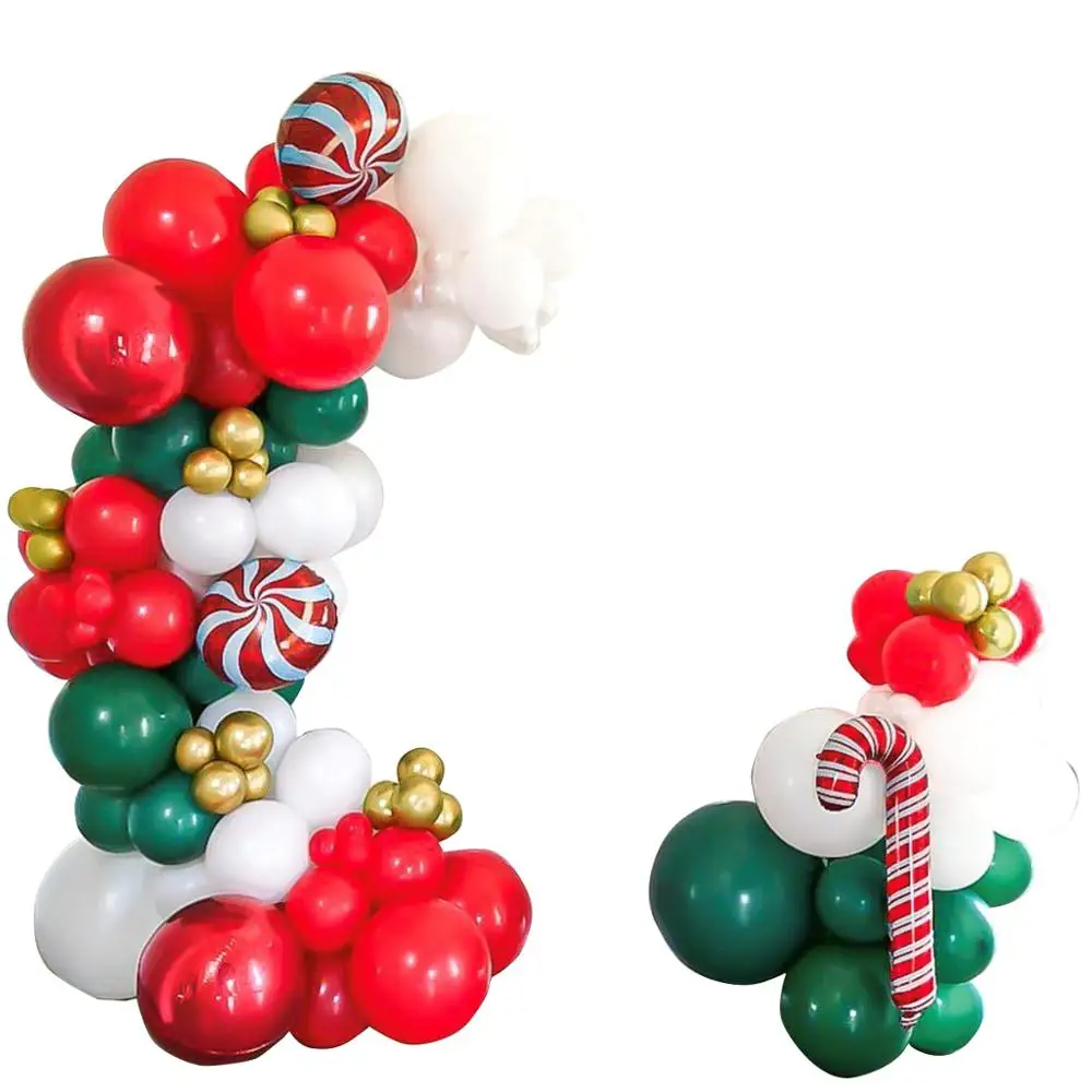 

101 шт., воздушные шары для новогодвечерние, набор для арки, красный + зеленый, с новым годом декоративный воздушный шар