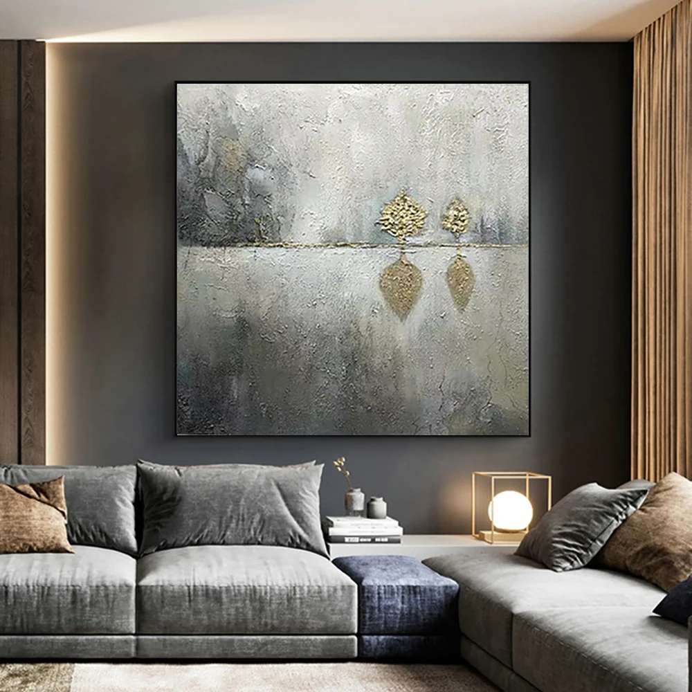

Abstract Water Landscape Handmade Oil Painting For Living Room Salon Decoration Picture Hand Painted Large Canvas Painting Art