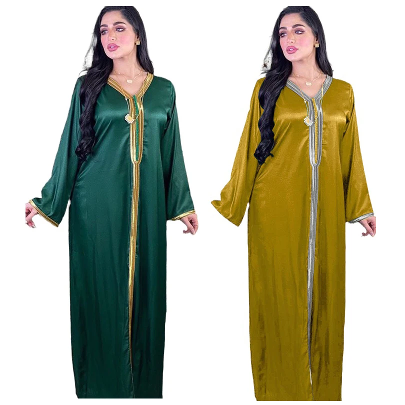 Модное Длинное свободное платье макси хиджаб abaya dubai с длинным