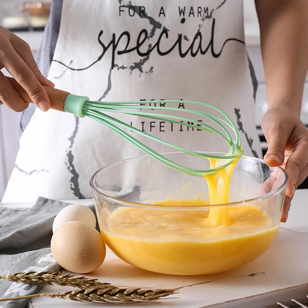 Justdolife 12 дюймов шар из нержавеющей стали венчик деревянная ручка креативный яйцо