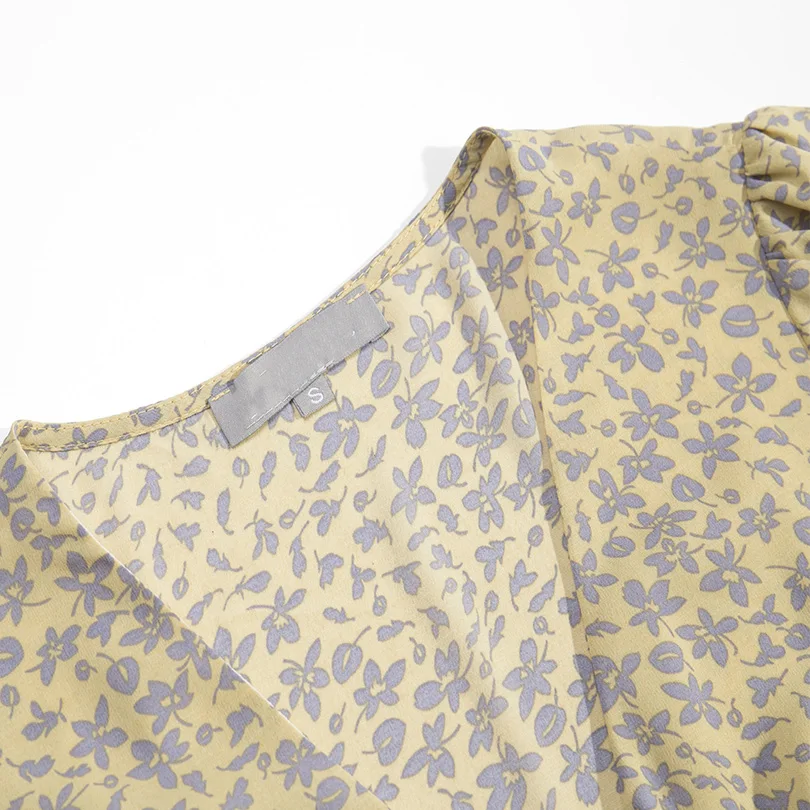 Arvinxia ZA/Новое Женское платье с цветочным принтом и v-образным вырезом коротким