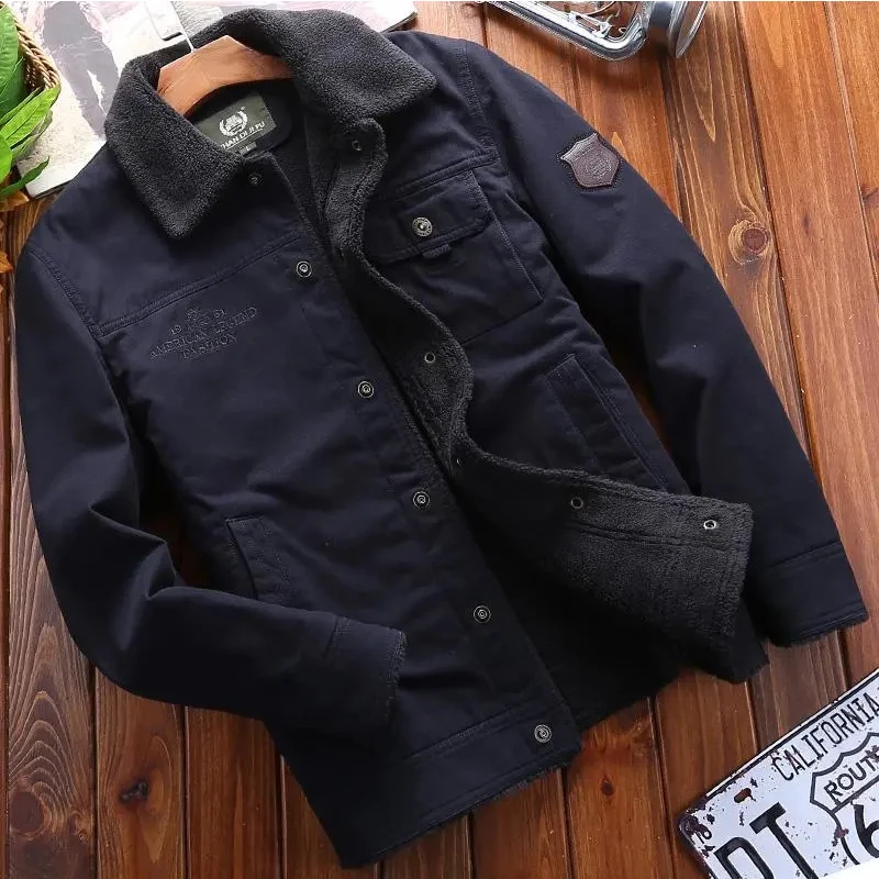 Winter Plush Cotton Clothes Men's Short Loose Large Casual Lapel Jacket Thickened Warm Coat Men's