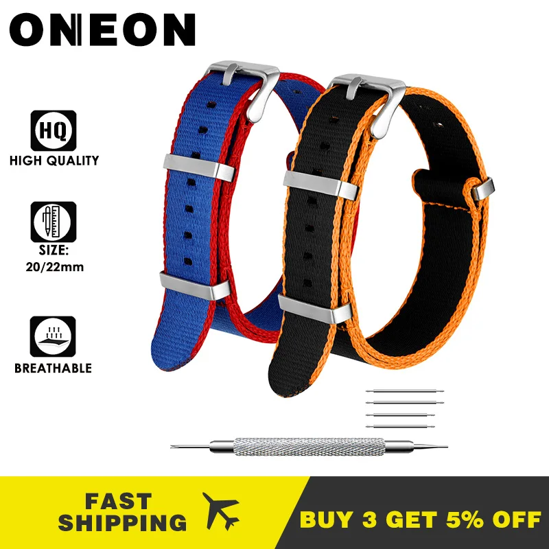 Ремешок ONEON для наручных часов универсальный эластичный нейлоновый браслет в