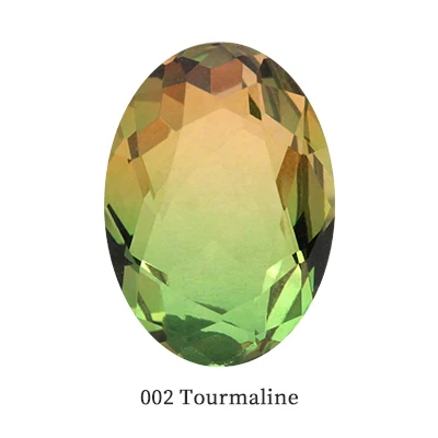 002 Tourmaline Розовый овальный Турмалин цветной горный хрусталь кристалл K9 стекло для изготовления ювелирных изделий точечный кристалл для рукоделия клей на одежде одежды - Цвет: 002 Tourmaline