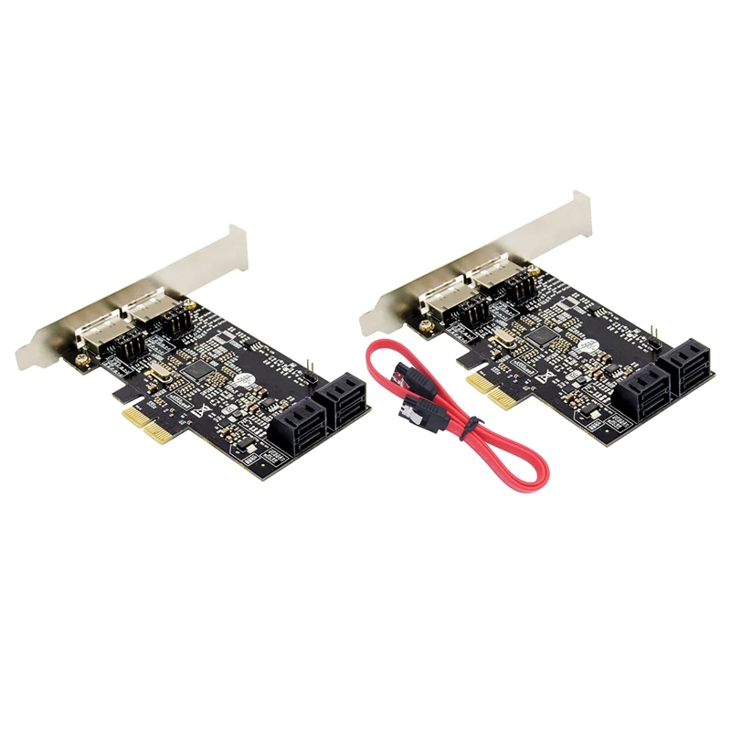 

PCIE to 4-Port SATA3.0 Marvell 88SE9230 6Gbps Disk Acceleration RAID Array Card for IPFS Mining SATA Device Expansion
