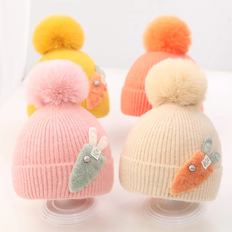 

Autumn and Winter Baby Hats Cute Super Cute Woolen Hats for Girls and Winter Thickened Baby Children's Western Style Winter Hats