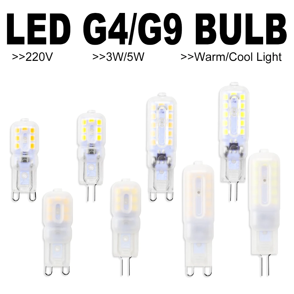 

220V LED Corn Lamp G9 Mini Light Bulb 2835 LED Lampada G4 Chandelier 240V Spotlight 3W 5W Home Energy Saving Dimmable Ampoule