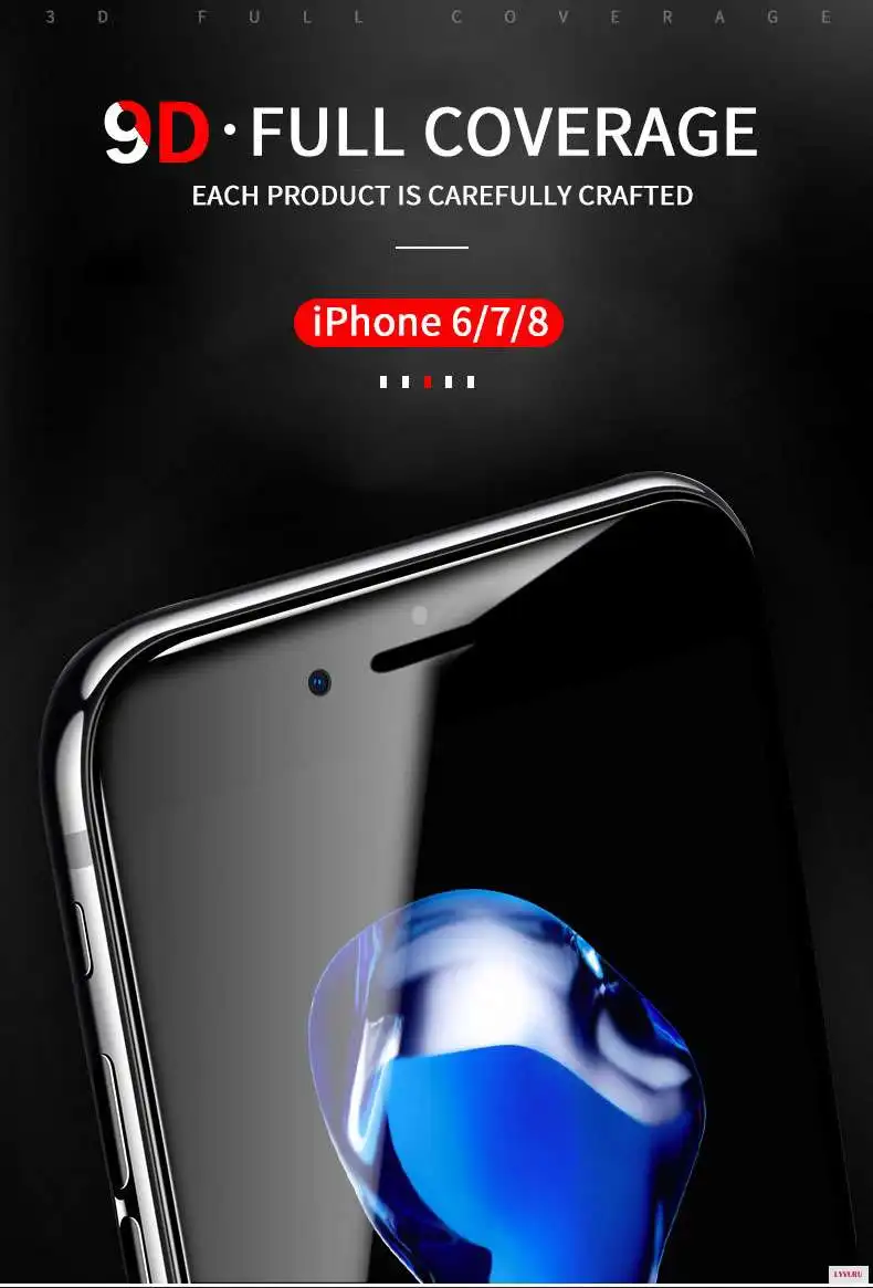 9D закругленные края полное покрытие закаленное стекло на iPhone XS MAX XR X экран Защитное стекло для iPhone 7 8 6 6S Plus пленка