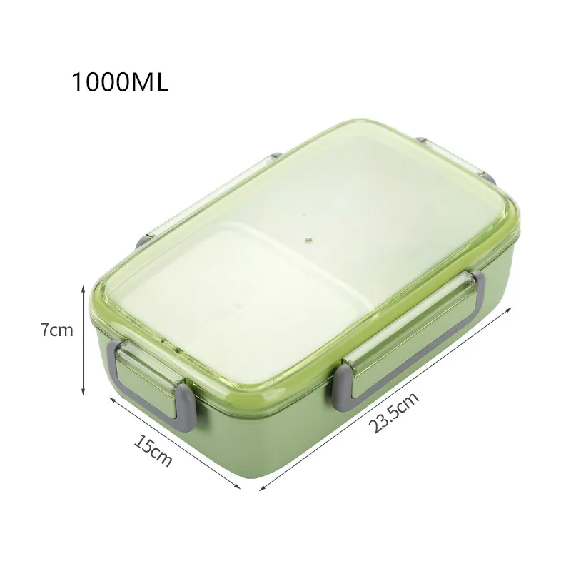 

1000ml Healthy Material Lunch Box Leak-Proof Partition Bento Boxes Microwave Food Storage Container Lunchbox BPA Free